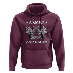 Funny Western Dad Hoodie Armed And Dadly American Fathers Vintage Retro TS02 Maroon Print Your Wear