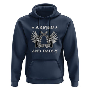 Funny Western Dad Hoodie Armed And Dadly American Fathers Vintage Retro TS02 Navy Print Your Wear