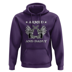 Funny Western Dad Hoodie Armed And Dadly American Fathers Vintage Retro TS02 Purple Print Your Wear