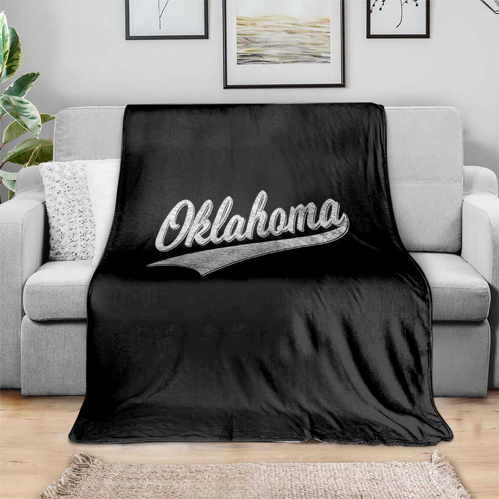 Vintage Oklahoma Throwback Distressed Throw Blanket Retro Classic OK State Pride TS02 Print Your Wear