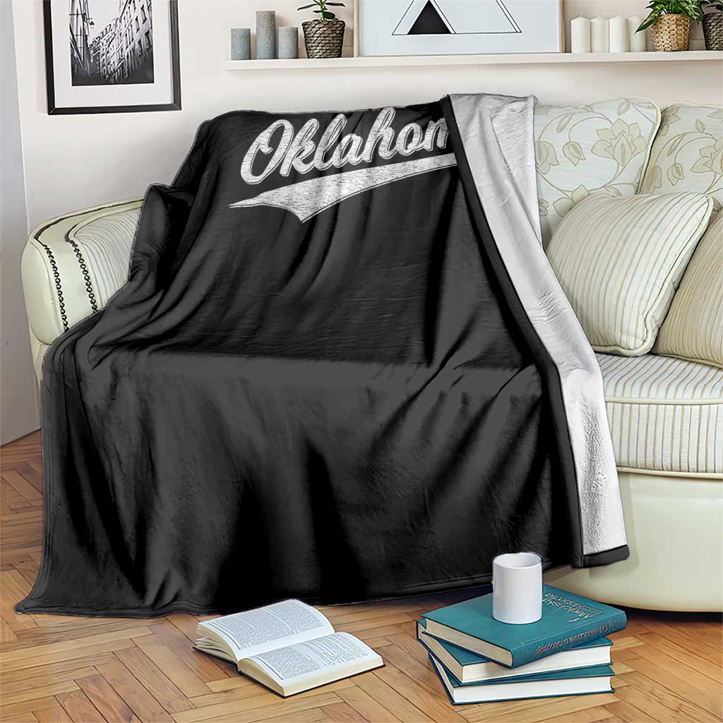 Vintage Oklahoma Throwback Distressed Throw Blanket Retro Classic OK State Pride TS02 Print Your Wear