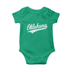 Vintage Oklahoma Throwback Distressed Baby Onesie Retro Classic OK State Pride TS02 Irish Green Print Your Wear