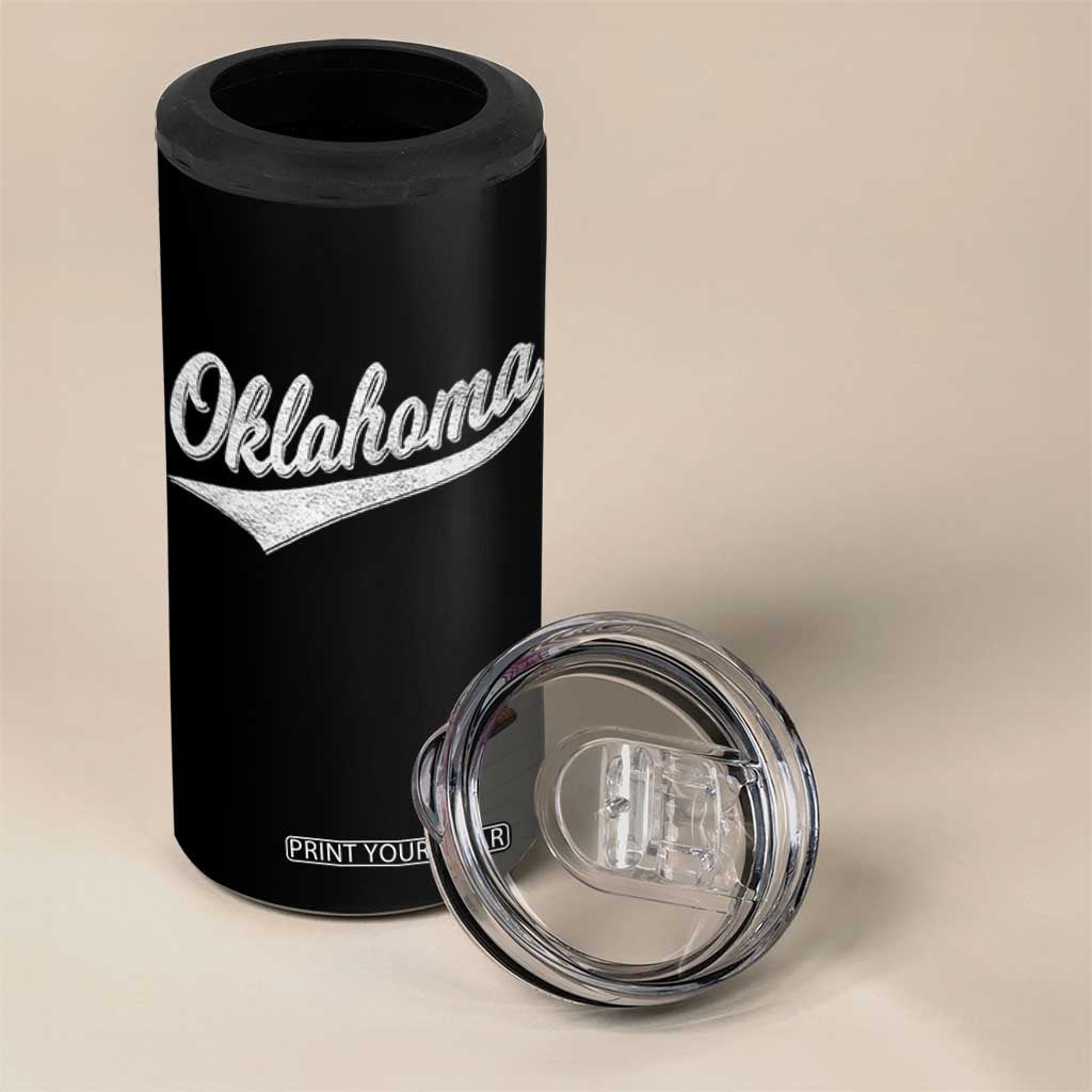 Vintage Oklahoma Throwback Distressed 4 in 1 Can Cooler Tumbler Retro Classic OK State Pride TS02 Print Your Wear