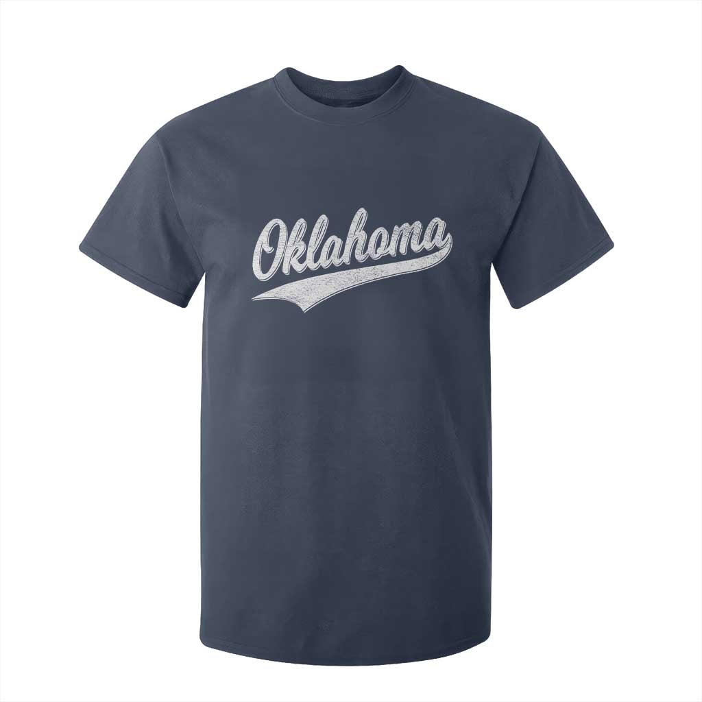 Vintage Oklahoma Throwback Distressed T Shirt For Kid Retro Classic OK State Pride TS02 Navy Print Your Wear