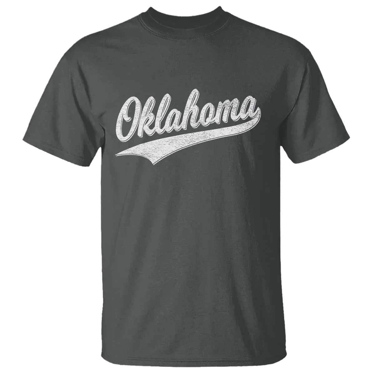 Vintage Oklahoma Throwback Distressed T Shirt Retro Classic OK State Pride TS02 Dark Heather Print Your Wear