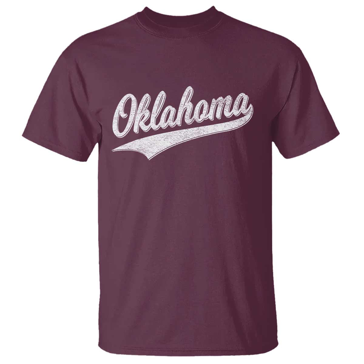 Vintage Oklahoma Throwback Distressed T Shirt Retro Classic OK State Pride TS02 Maroon Print Your Wear