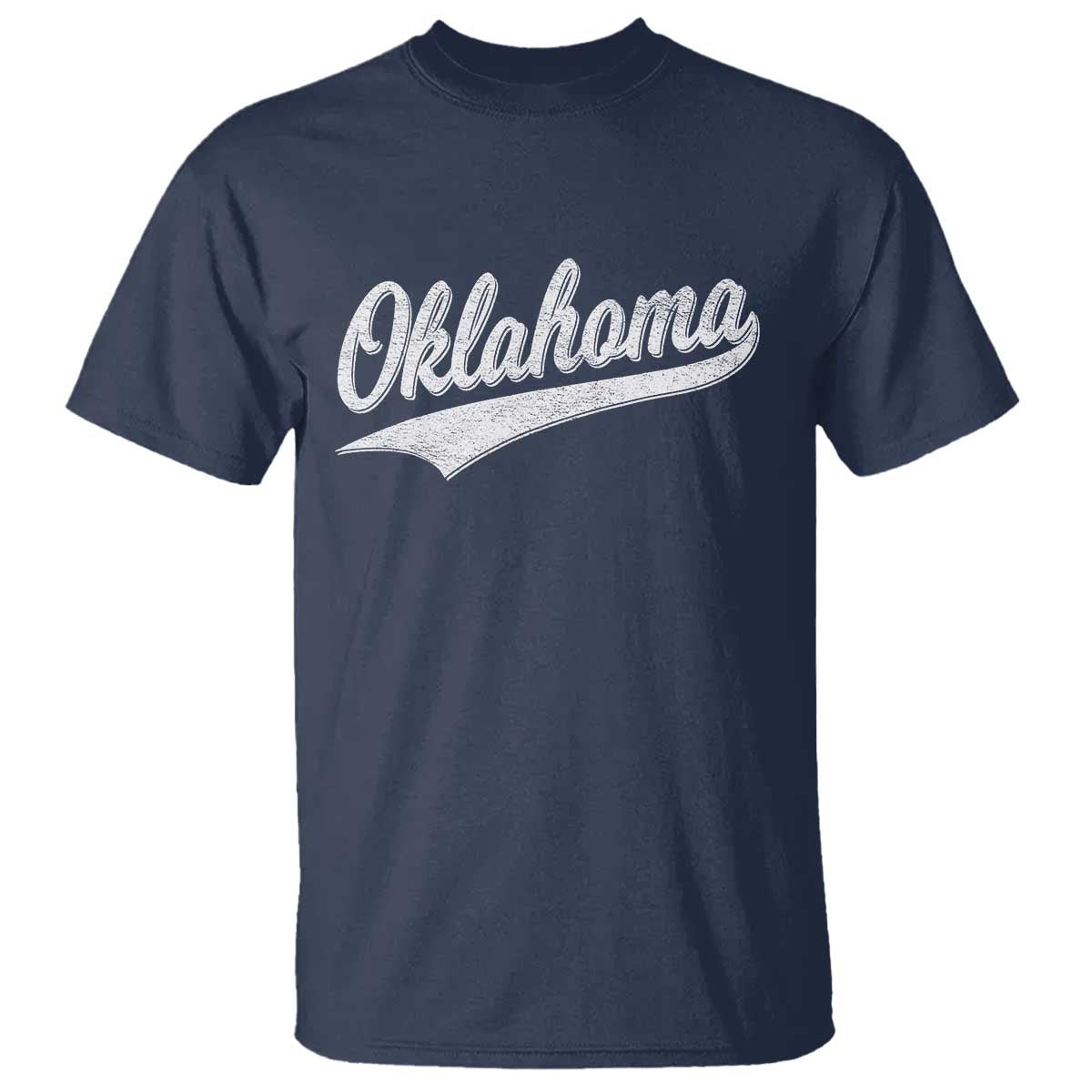 Vintage Oklahoma Throwback Distressed T Shirt Retro Classic OK State Pride TS02 Navy Print Your Wear