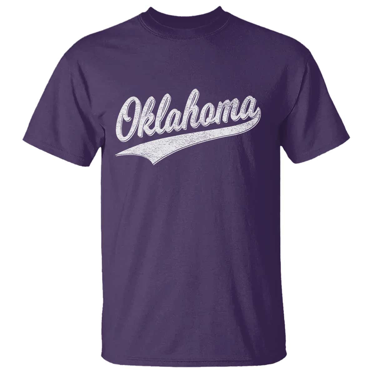 Vintage Oklahoma Throwback Distressed T Shirt Retro Classic OK State Pride TS02 Purple Print Your Wear