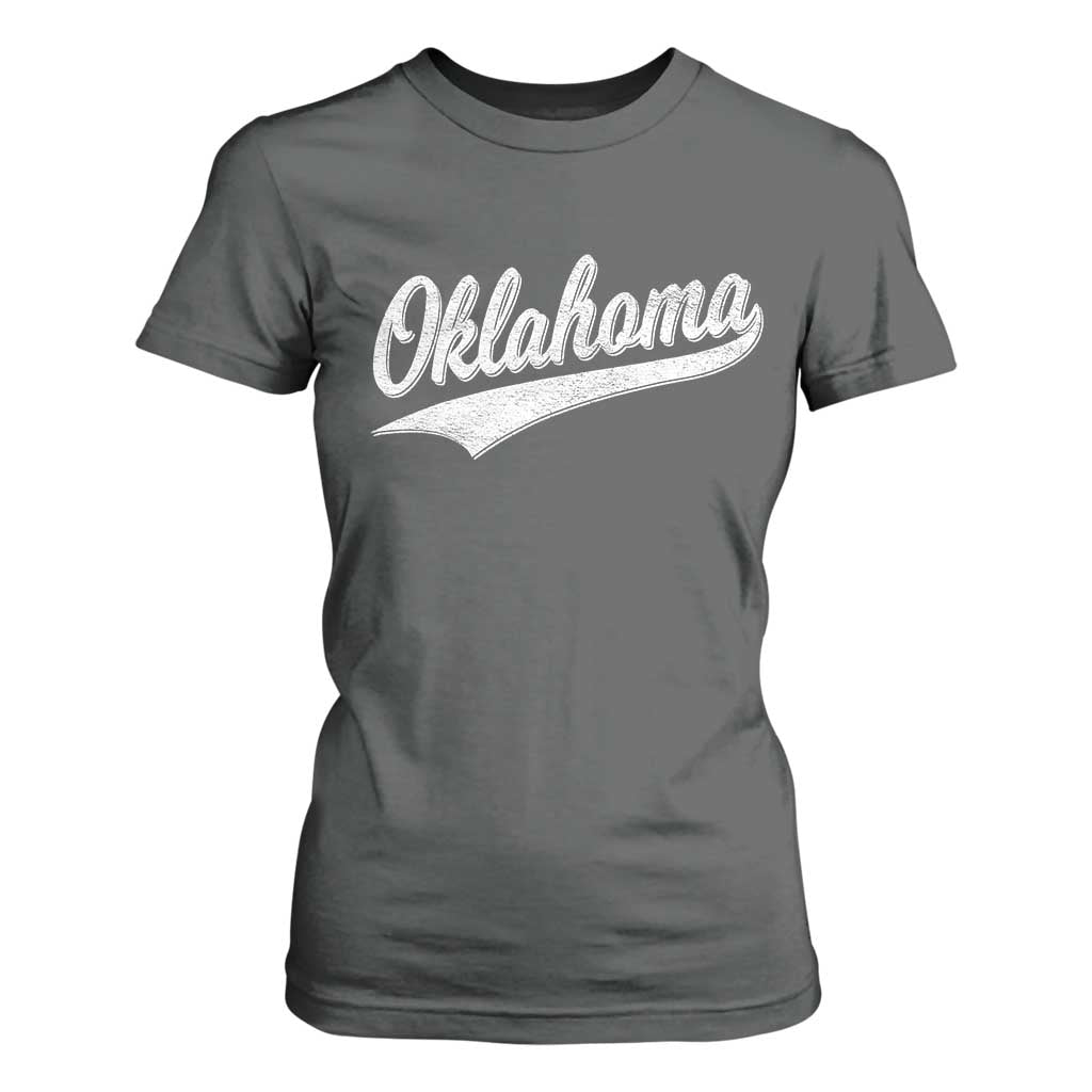 Vintage Oklahoma Throwback Distressed T Shirt For Women Retro Classic OK State Pride TS02 Dark Heather Print Your Wear
