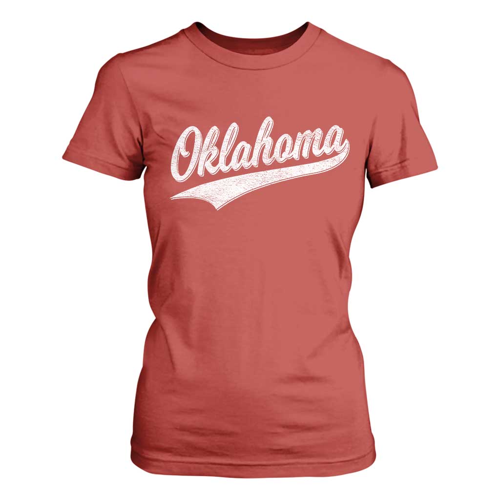 Vintage Oklahoma Throwback Distressed T Shirt For Women Retro Classic OK State Pride TS02 Red Print Your Wear
