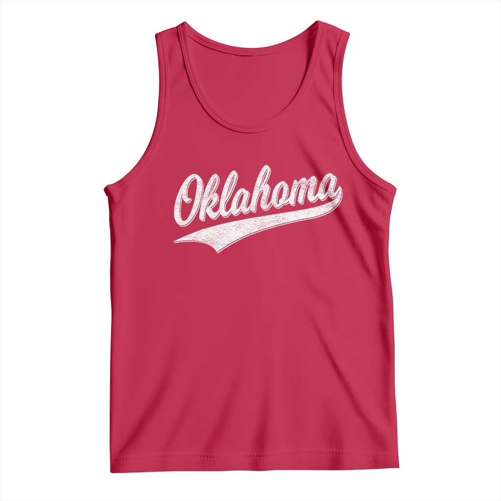 Vintage Oklahoma Throwback Distressed Tank Top Retro Classic OK State Pride TS02 Red Print Your Wear