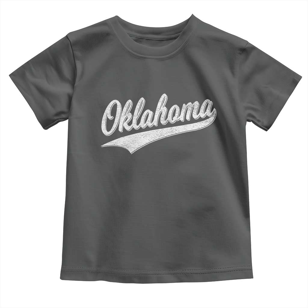 Vintage Oklahoma Throwback Distressed Toddler T Shirt Retro Classic OK State Pride TS02 Dark Heather Print Your Wear