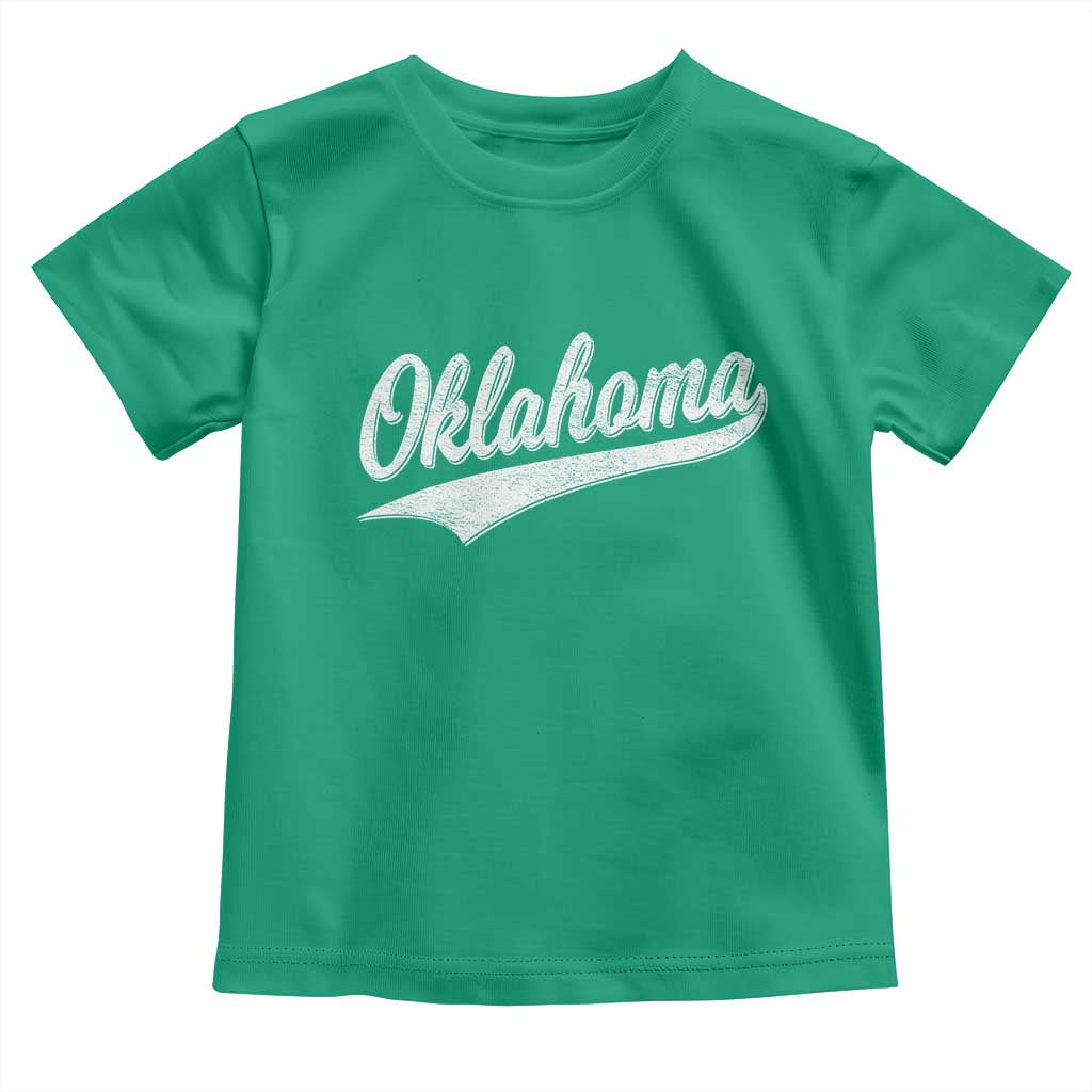 Vintage Oklahoma Throwback Distressed Toddler T Shirt Retro Classic OK State Pride TS02 Irish Green Print Your Wear