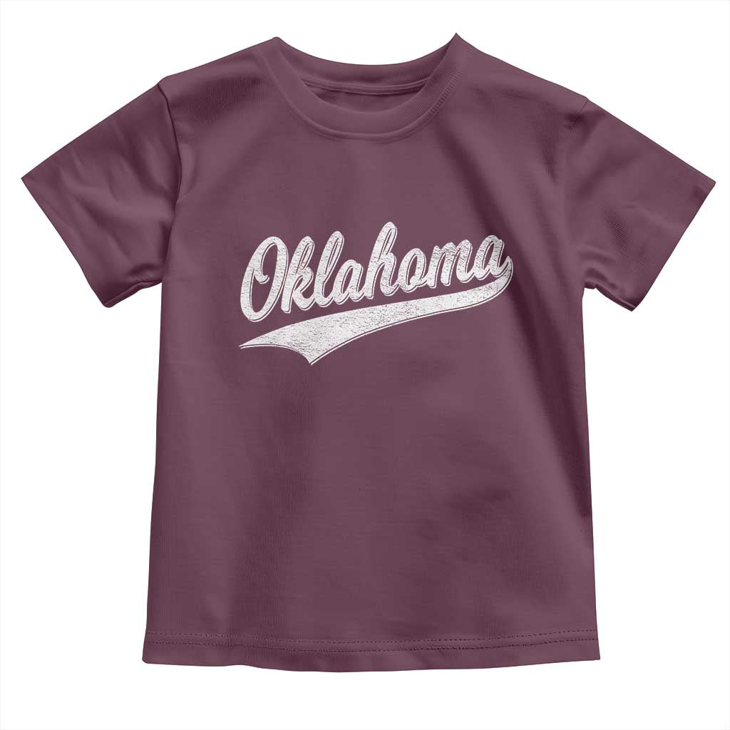 Vintage Oklahoma Throwback Distressed Toddler T Shirt Retro Classic OK State Pride TS02 Maroon Print Your Wear