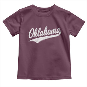 Vintage Oklahoma Throwback Distressed Toddler T Shirt Retro Classic OK State Pride TS02 Maroon Print Your Wear