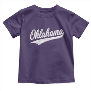 Vintage Oklahoma Throwback Distressed Toddler T Shirt Retro Classic OK State Pride TS02 Purple Print Your Wear