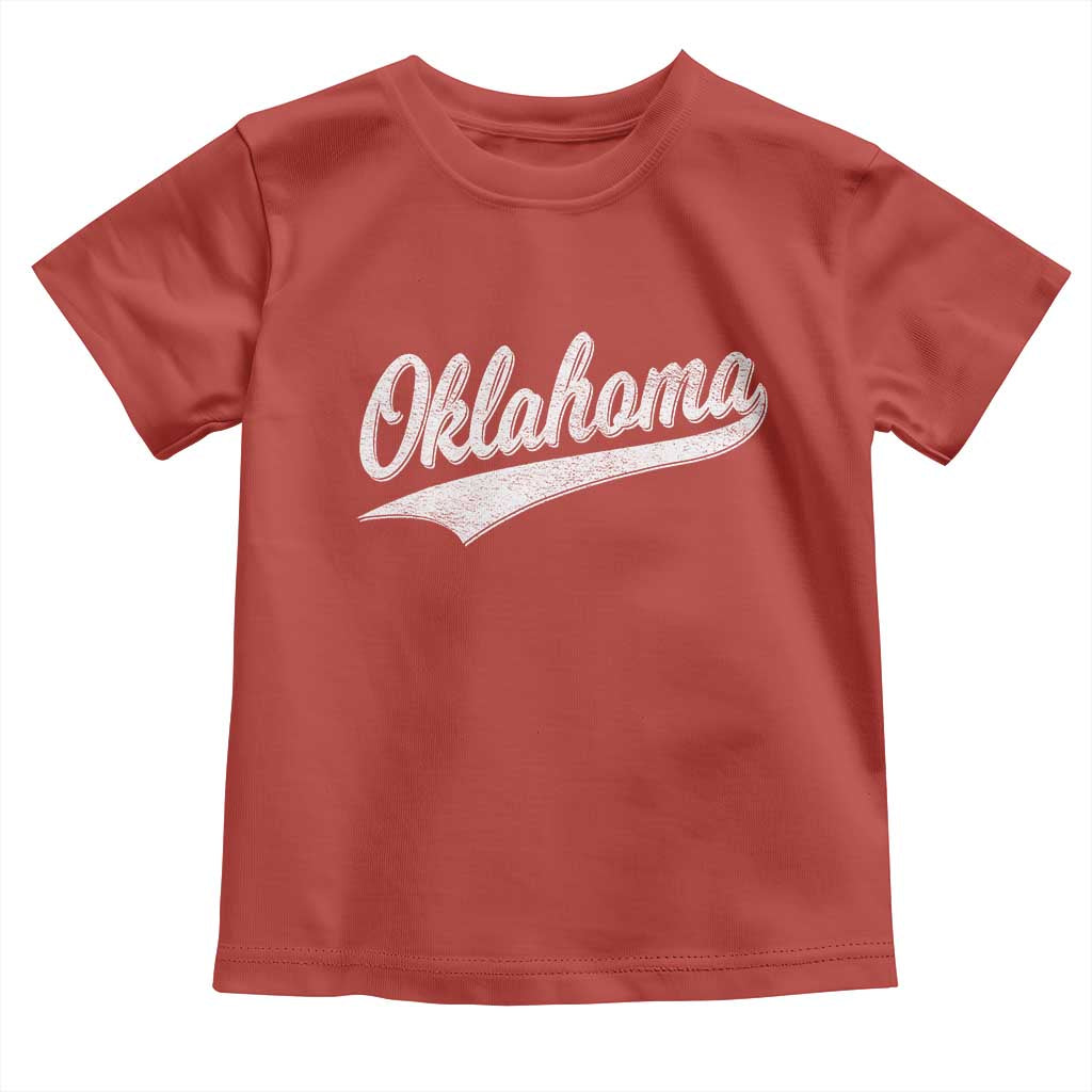 Vintage Oklahoma Throwback Distressed Toddler T Shirt Retro Classic OK State Pride TS02 Red Print Your Wear