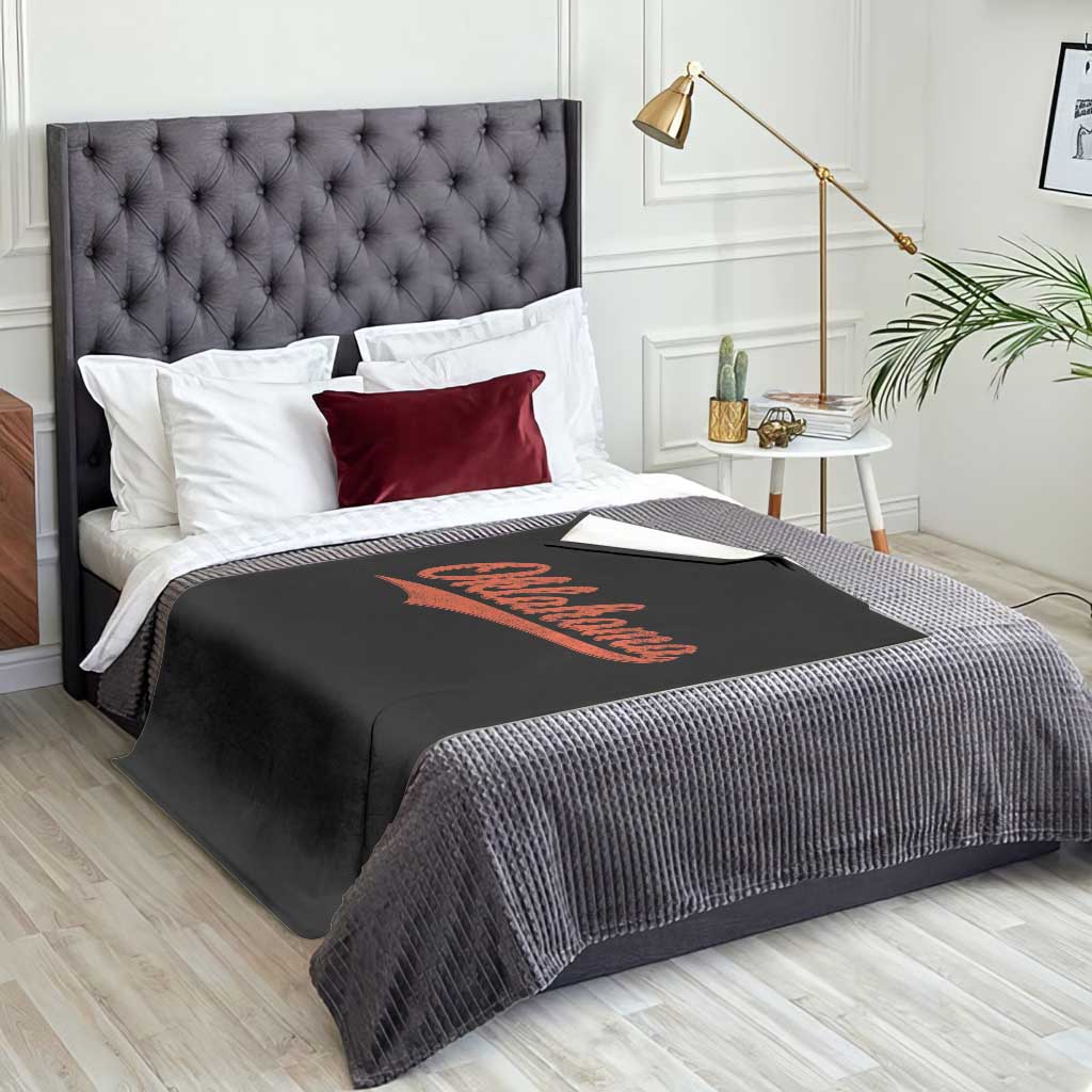 Vintage Oklahoma Orange Throwback Distressed Throw Blanket Retro Classic OK State Pride TS02 Print Your Wear