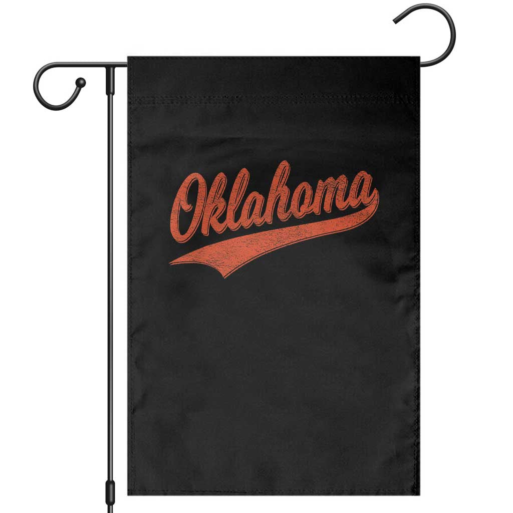 Vintage Oklahoma Orange Throwback Distressed Garden Flag Retro Classic OK State Pride TS02 Black Print Your Wear