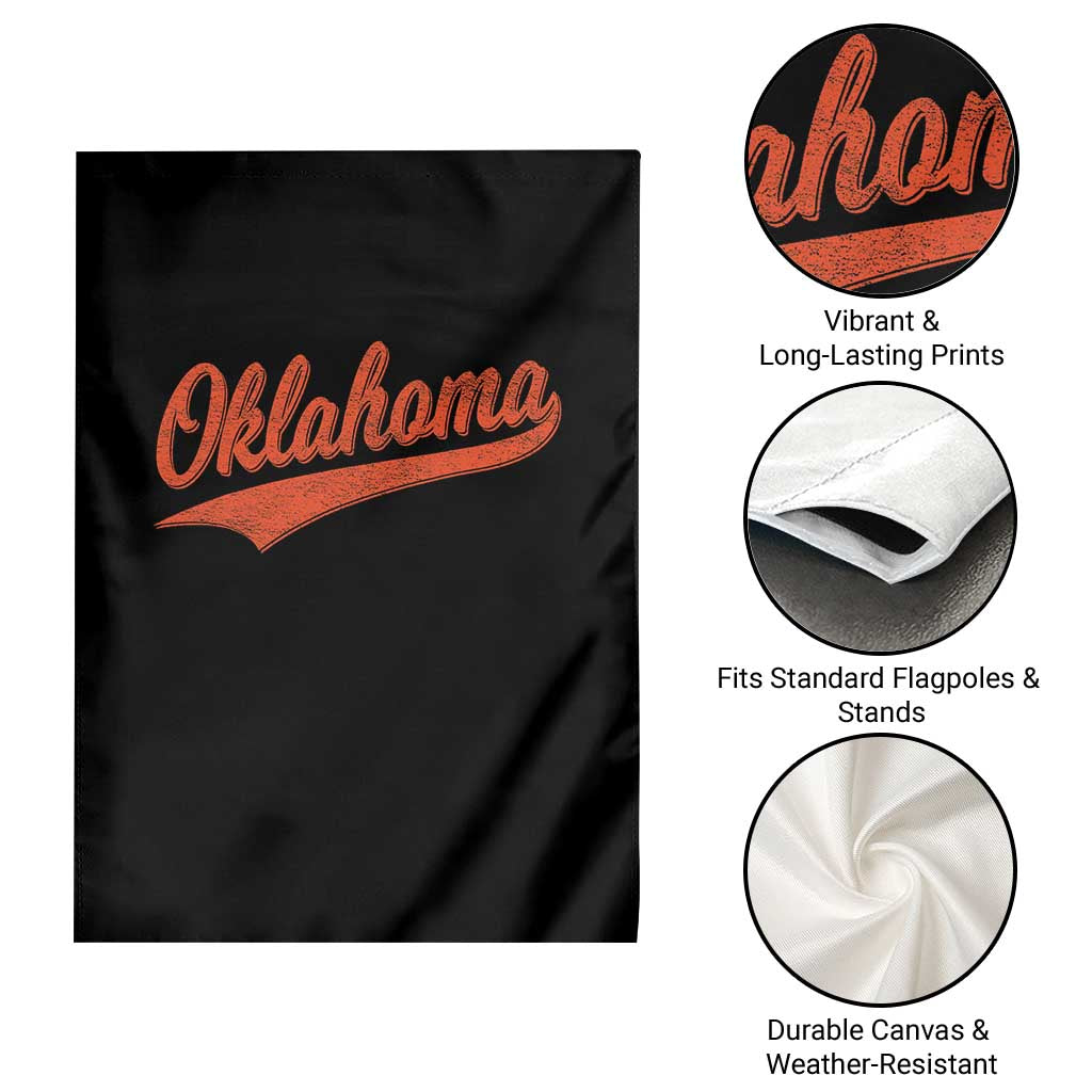 Vintage Oklahoma Orange Throwback Distressed Garden Flag Retro Classic OK State Pride TS02 Print Your Wear