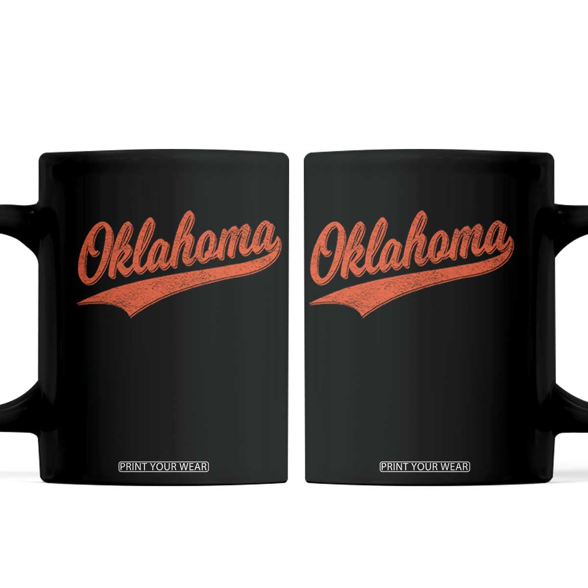 Vintage Oklahoma Orange Throwback Distressed Coffee Mug Retro Classic OK State Pride TS02 Black Print Your Wear
