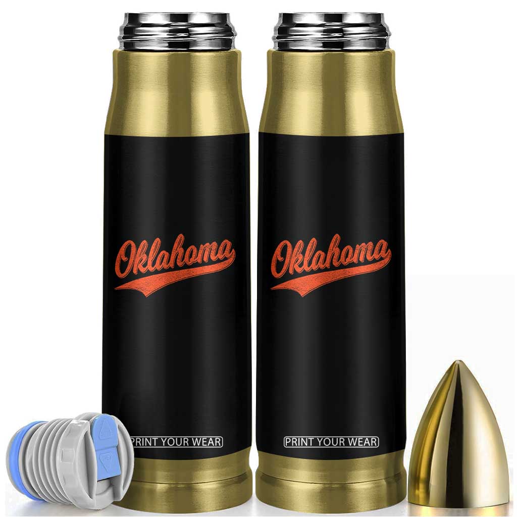 Vintage Oklahoma Orange Throwback Distressed Bullet Tumbler Retro Classic OK State Pride TS02 Black Print Your Wear