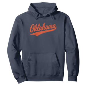 Vintage Oklahoma Orange Throwback Distressed Hoodie Retro Classic OK State Pride TS02 Navy Print Your Wear