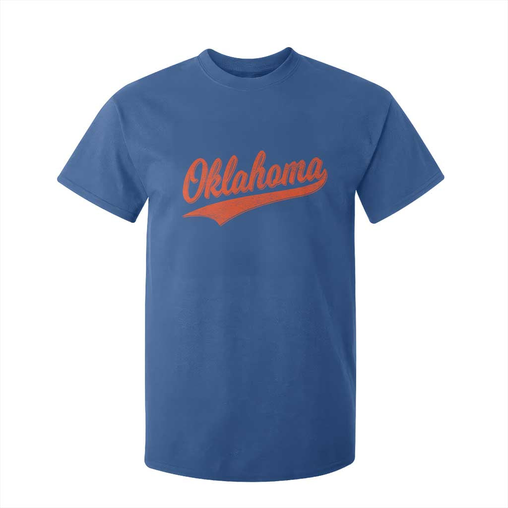 Vintage Oklahoma Orange Throwback Distressed T Shirt For Kid Retro Classic OK State Pride TS02 Royal Blue Print Your Wear