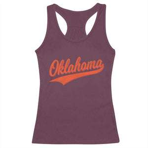 Vintage Oklahoma Orange Throwback Distressed Racerback Tank Top Retro Classic OK State Pride TS02 Maroon Print Your Wear