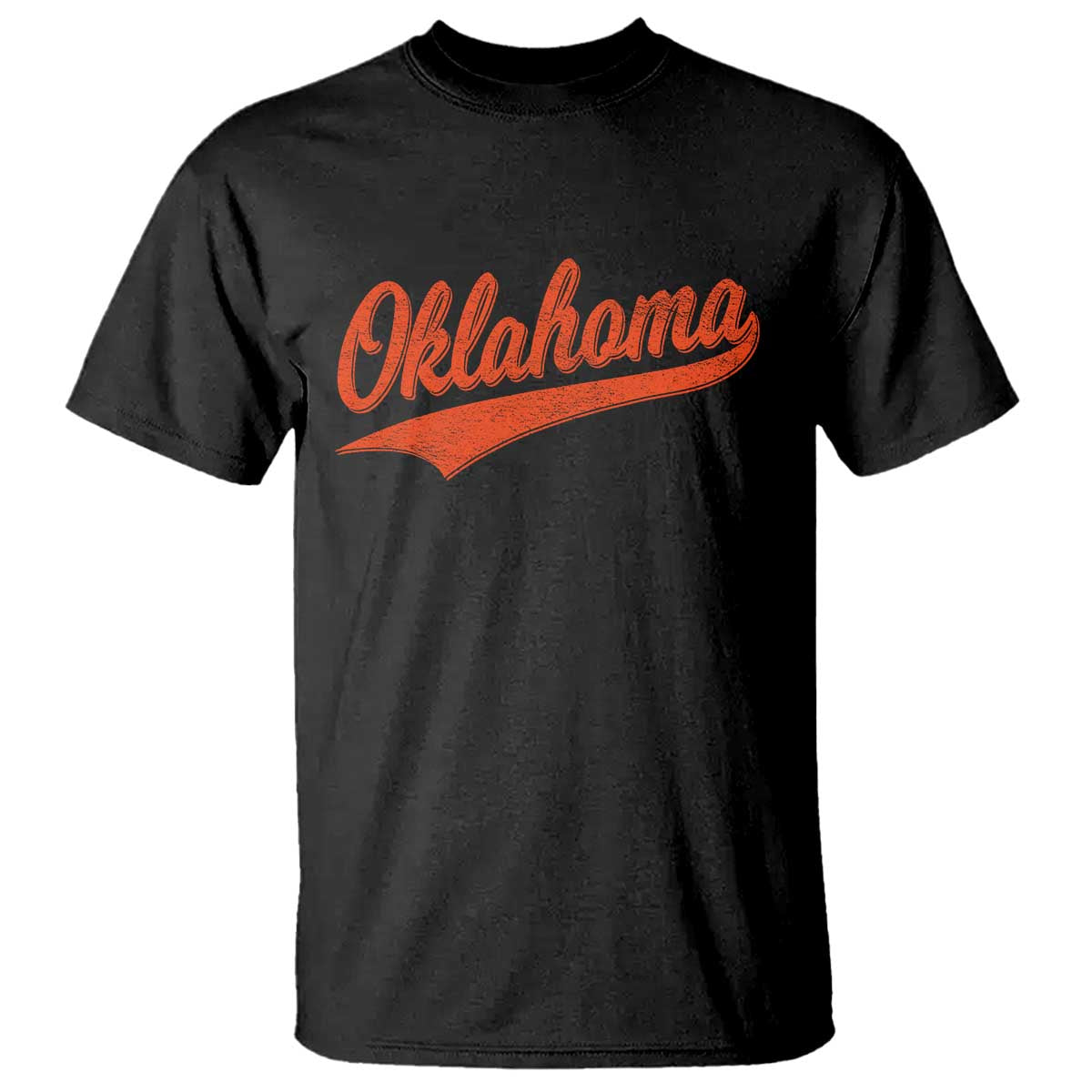 Vintage Oklahoma Orange Throwback Distressed T Shirt Retro Classic OK State Pride TS02 Black Print Your Wear