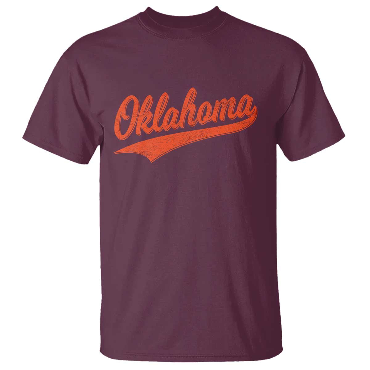 Vintage Oklahoma Orange Throwback Distressed T Shirt Retro Classic OK State Pride TS02 Maroon Print Your Wear