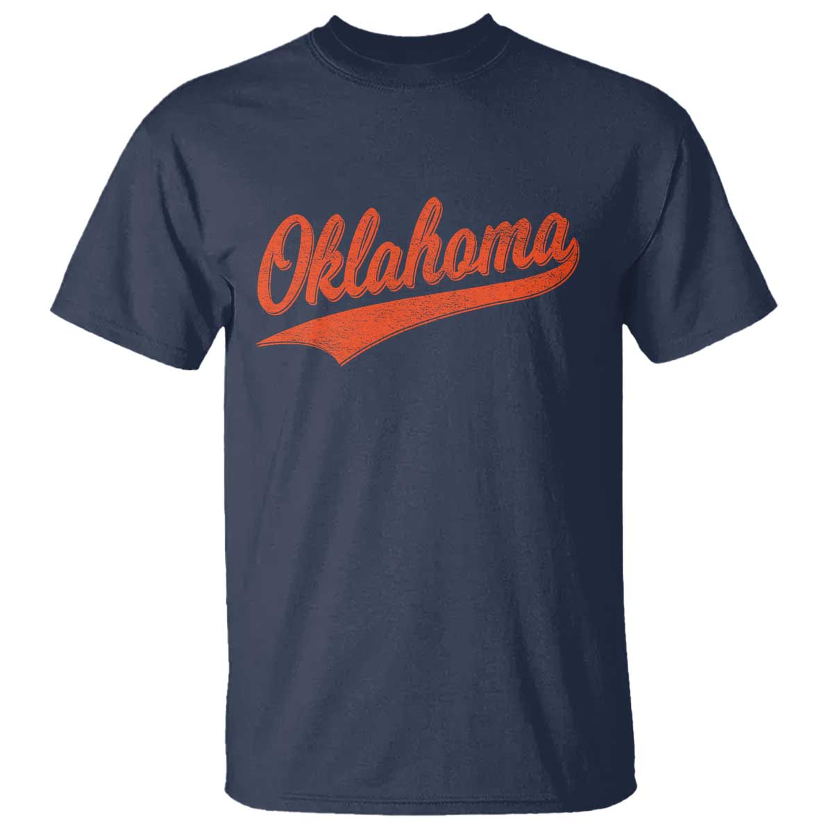 Vintage Oklahoma Orange Throwback Distressed T Shirt Retro Classic OK State Pride TS02 Navy Print Your Wear