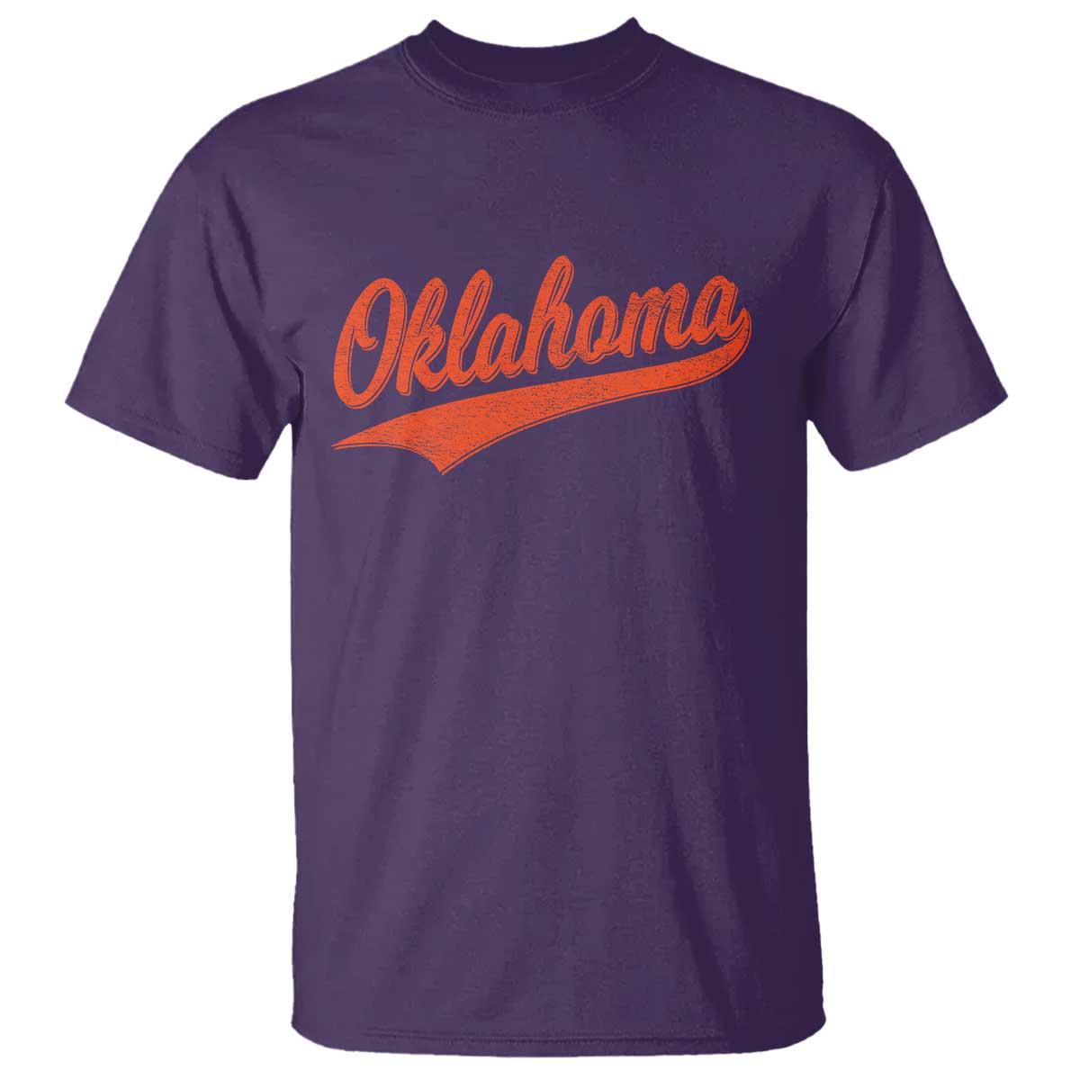 Vintage Oklahoma Orange Throwback Distressed T Shirt Retro Classic OK State Pride TS02 Purple Print Your Wear