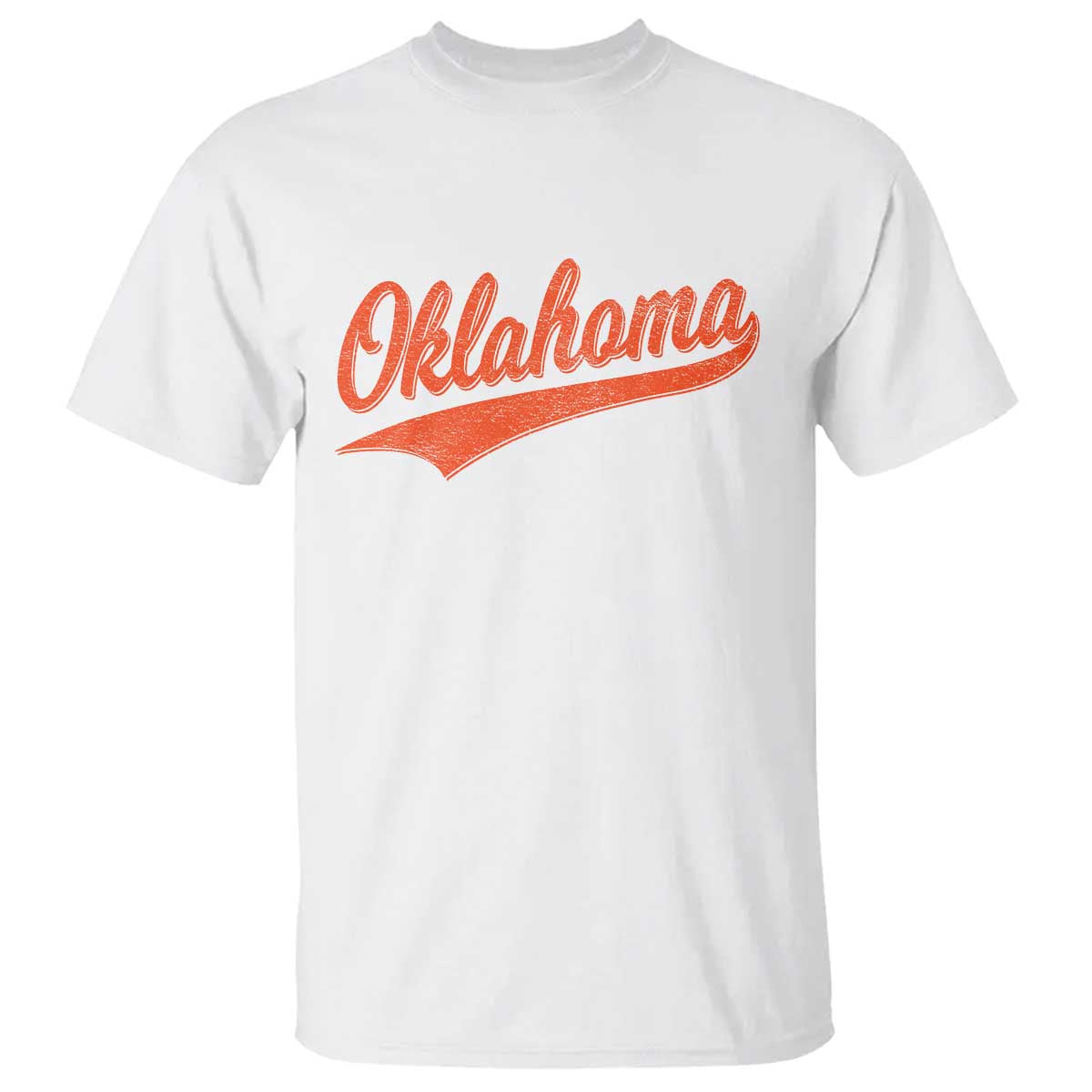 Vintage Oklahoma Orange Throwback Distressed T Shirt Retro Classic OK State Pride TS02 White Print Your Wear