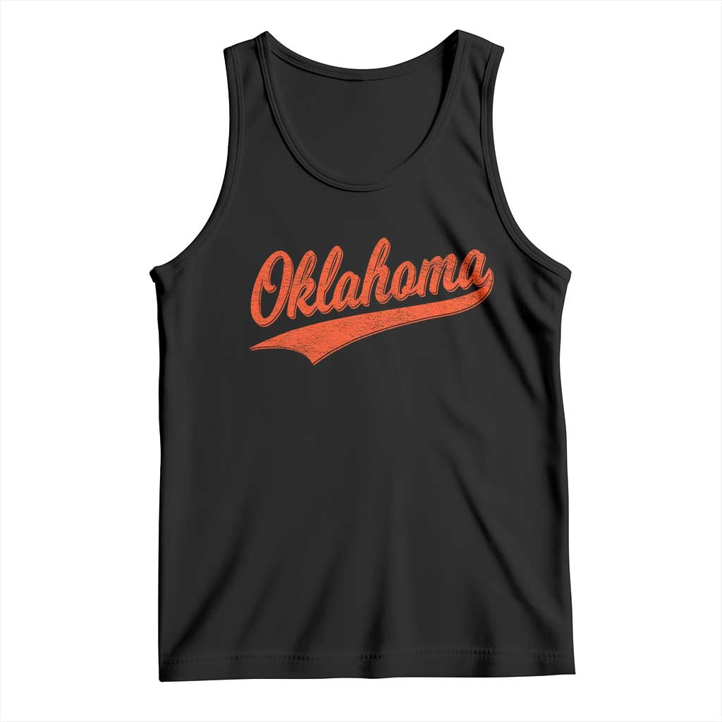 Vintage Oklahoma Orange Throwback Distressed Tank Top Retro Classic OK State Pride TS02 Black Print Your Wear