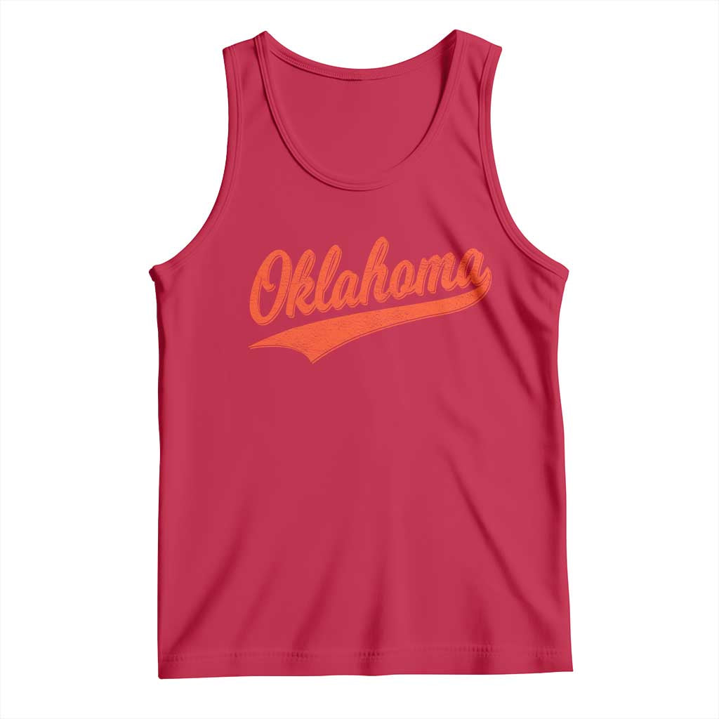 Vintage Oklahoma Orange Throwback Distressed Tank Top Retro Classic OK State Pride TS02 Red Print Your Wear