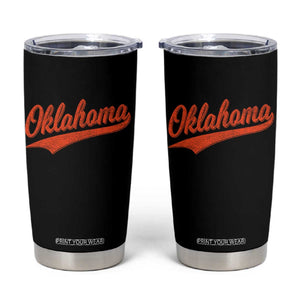 Vintage Oklahoma Orange Throwback Distressed Tumbler Cup Retro Classic OK State Pride TS02 Black Print Your Wear