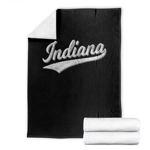 Vintage Indiana Retro Throwback Distressed Throw Blanket Retro Classic IN State Pride TS02 Black Print Your Wear