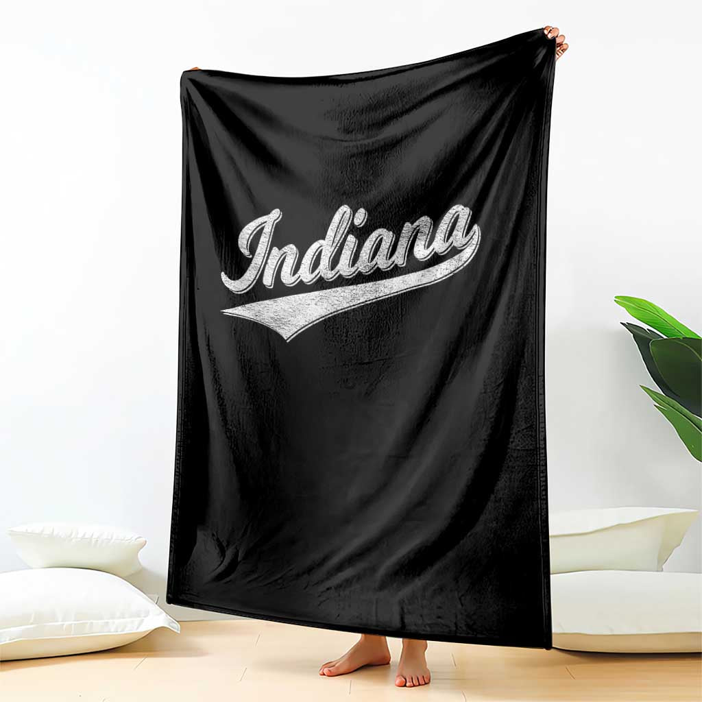 Vintage Indiana Retro Throwback Distressed Throw Blanket Retro Classic IN State Pride TS02 Print Your Wear