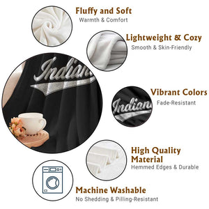 Vintage Indiana Retro Throwback Distressed Throw Blanket Retro Classic IN State Pride TS02 Print Your Wear