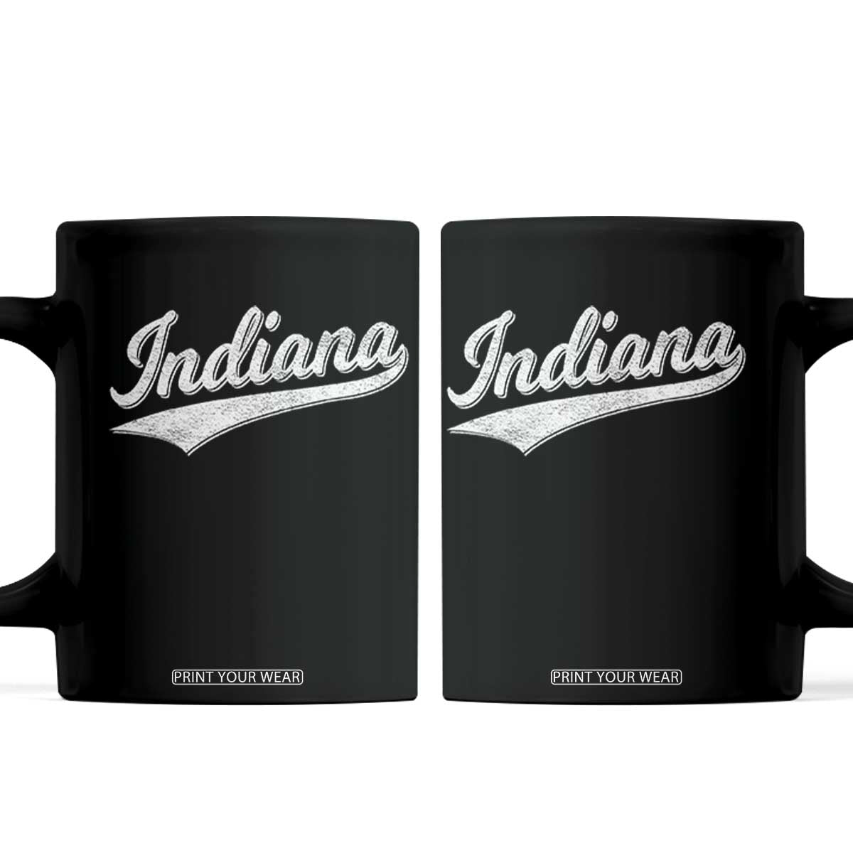 Vintage Indiana Retro Throwback Distressed Coffee Mug Retro Classic IN State Pride TS02 Black Print Your Wear