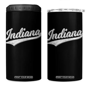 Vintage Indiana Retro Throwback Distressed 4 in 1 Can Cooler Tumbler Retro Classic IN State Pride TS02 One Size: 16 oz Black Print Your Wear