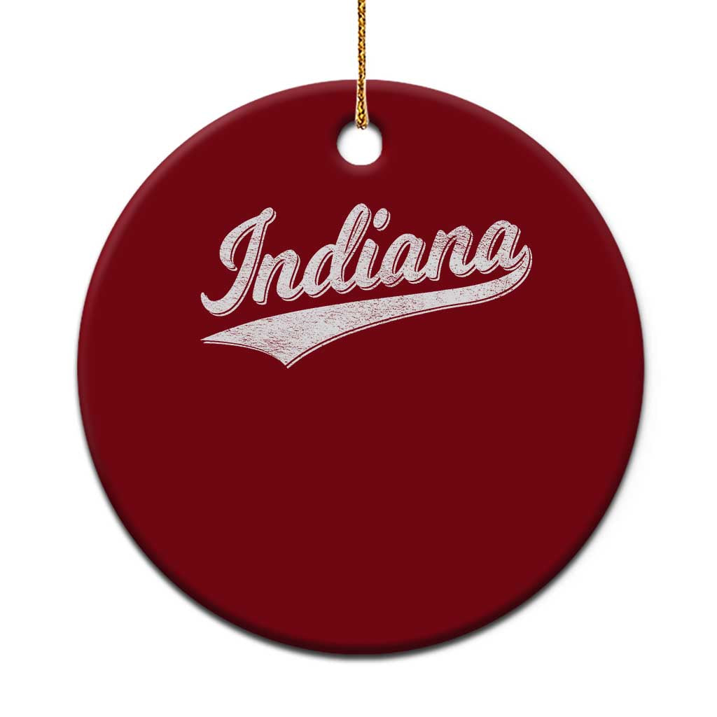 Vintage Indiana Retro Throwback Distressed Ceramic Ornament Retro Classic IN State Pride - Print Your Wear