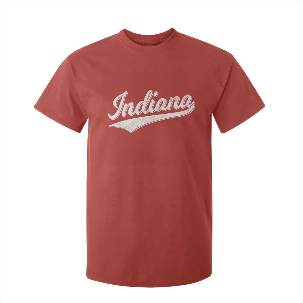 Vintage Indiana Retro Throwback Distressed T Shirt For Kid Retro Classic IN State Pride TS02 Red Print Your Wear