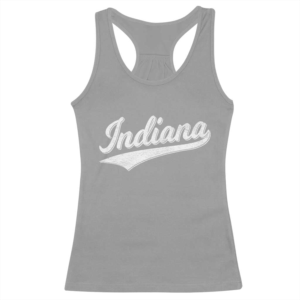 Vintage Indiana Retro Throwback Distressed Racerback Tank Top Retro Classic IN State Pride TS02 Sport Gray Print Your Wear