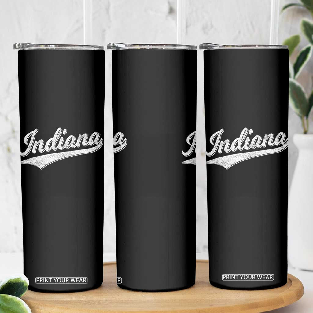 Vintage Indiana Retro Throwback Distressed Skinny Tumbler Retro Classic IN State Pride TS02 Print Your Wear
