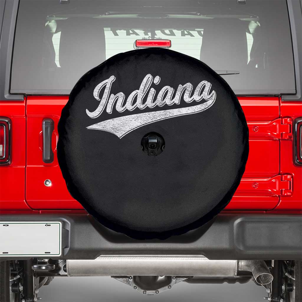 Vintage Indiana Retro Throwback Distressed Spare Tire Cover Retro Classic IN State Pride TS02 Black Print Your Wear
