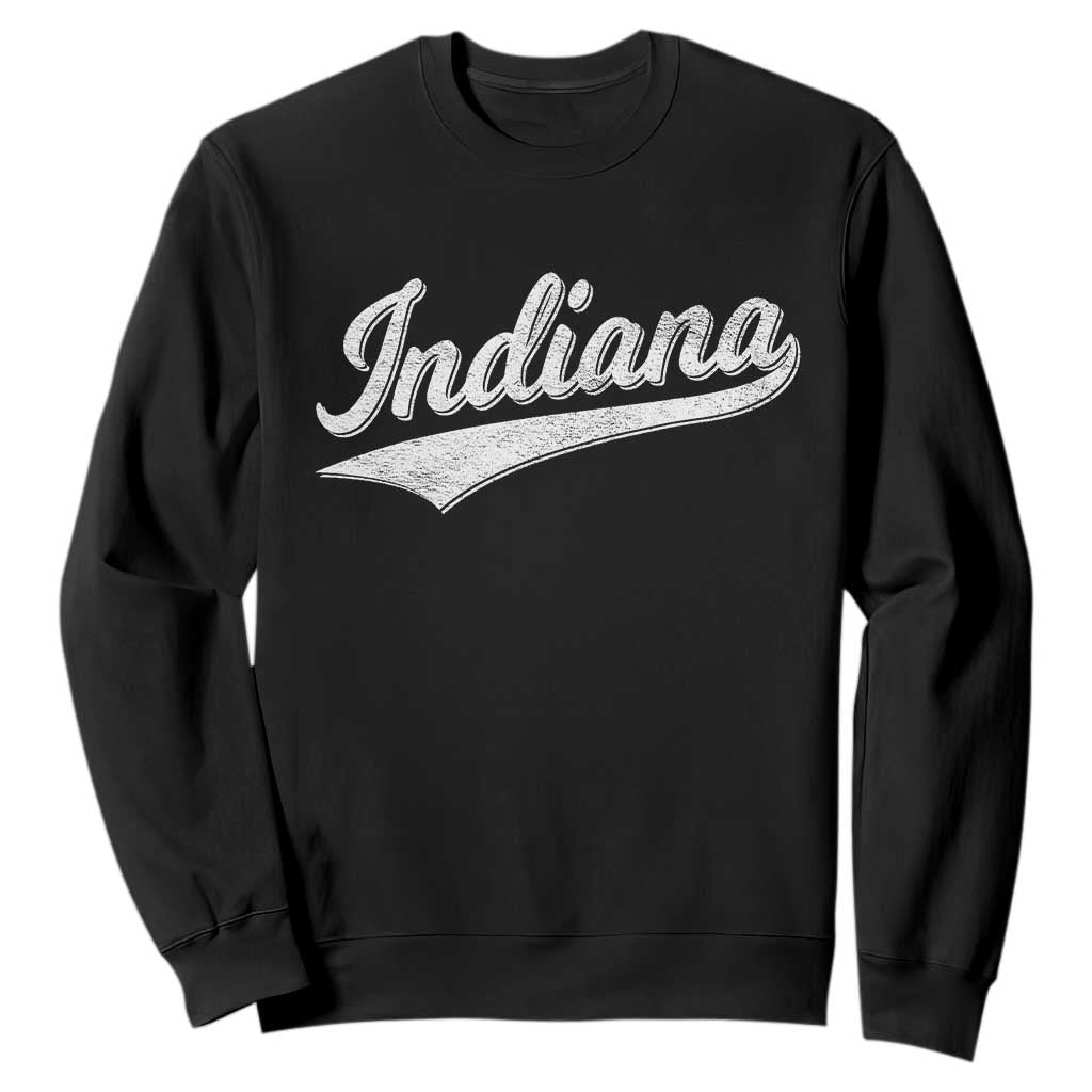 Vintage Indiana Retro Throwback Distressed Sweatshirt Retro Classic IN State Pride TS02 Black Print Your Wear