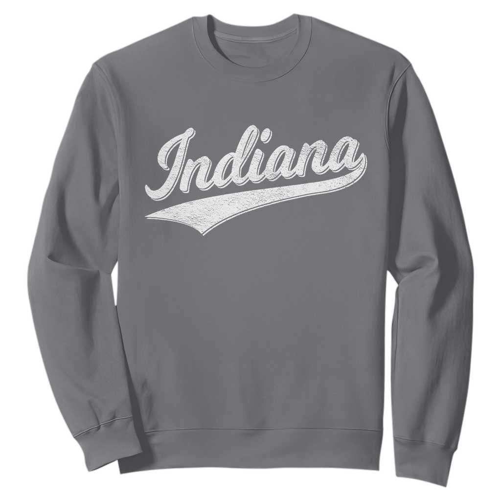 Vintage Indiana Retro Throwback Distressed Sweatshirt Retro Classic IN State Pride TS02 Charcoal Print Your Wear