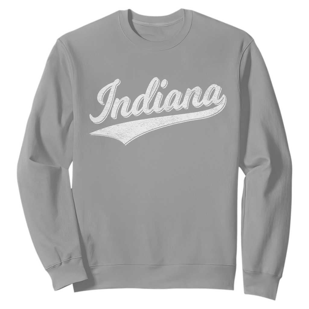 Vintage Indiana Retro Throwback Distressed Sweatshirt Retro Classic IN State Pride TS02 Sport Gray Print Your Wear
